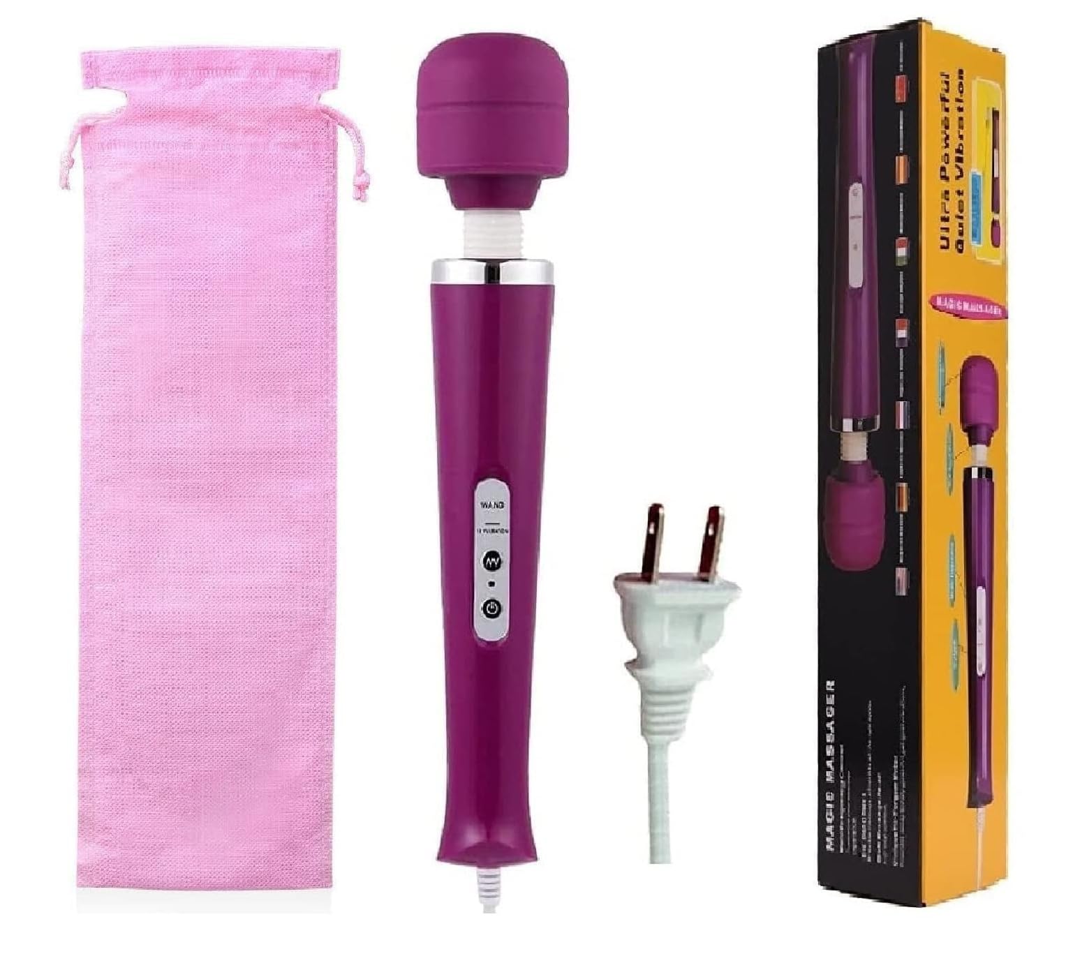 Photo 1 of Gajoin Power Handheld Electric Back Body Vibrating Massager for Woman Sport Recovery Muscle ACH Pain Shoulder Neck Leg Hand Foot Massage Tool (Purple Big Massager)