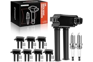 A-Premium 8x (Black) Ignition Coil Pack and 16x Iridium Spark Plugs Compatible with Dodge Ram 1500 2500 3500 Durango Challeng