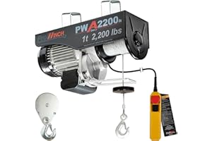 Prowinch Electric Hoist, 110V/120V, 2200lbs Lifting Capacity, 38ft Lifting Height, Wired Remote Control, Upper & Lower Limit Switches for Home Improvement, Warehouse Clearance, Garage Hoist System