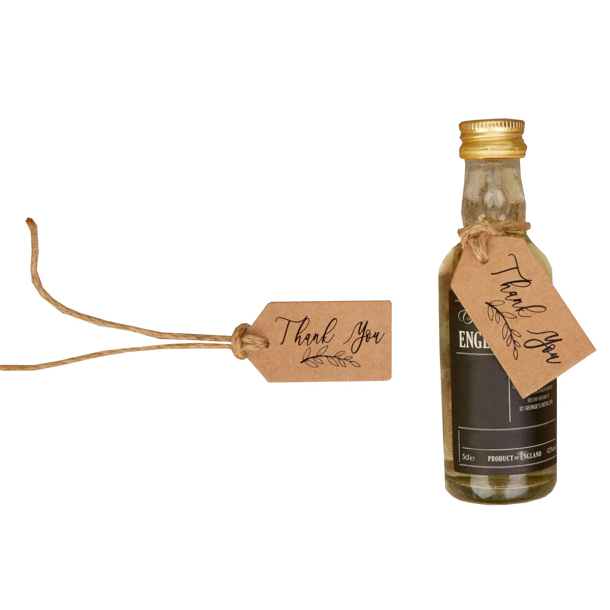 Neviti 775776 Hearts Small Thank You Tags-10 Pack, Brown Kraft, 5 x 2.5 cm