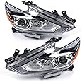Halogen Headlights Assembly Fit 2016 2017 2018 For Nissan Altima, Left Driver Right Passenger Side Headlamp Clear Lens Chrome Housing Headlight Replacement, Match The Original Car