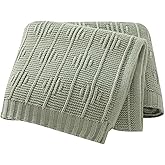 Neiwech Baby Blanket Cozy Knit Soft Neutral Swaddling Receiving Baby Blankets for Boys Girls Newborn Infant Toddler Green 40 x 30 inches
