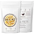 Civavo Vitamin D3 K2 Supplement Softgel, 2-in-1 10000 IU VIT D3 + 200 MCG Vitamin K2, Free of GMO, Gluten, Soy, Aiding in Calcium Absorption, 300 Pcs (300 Pcs)