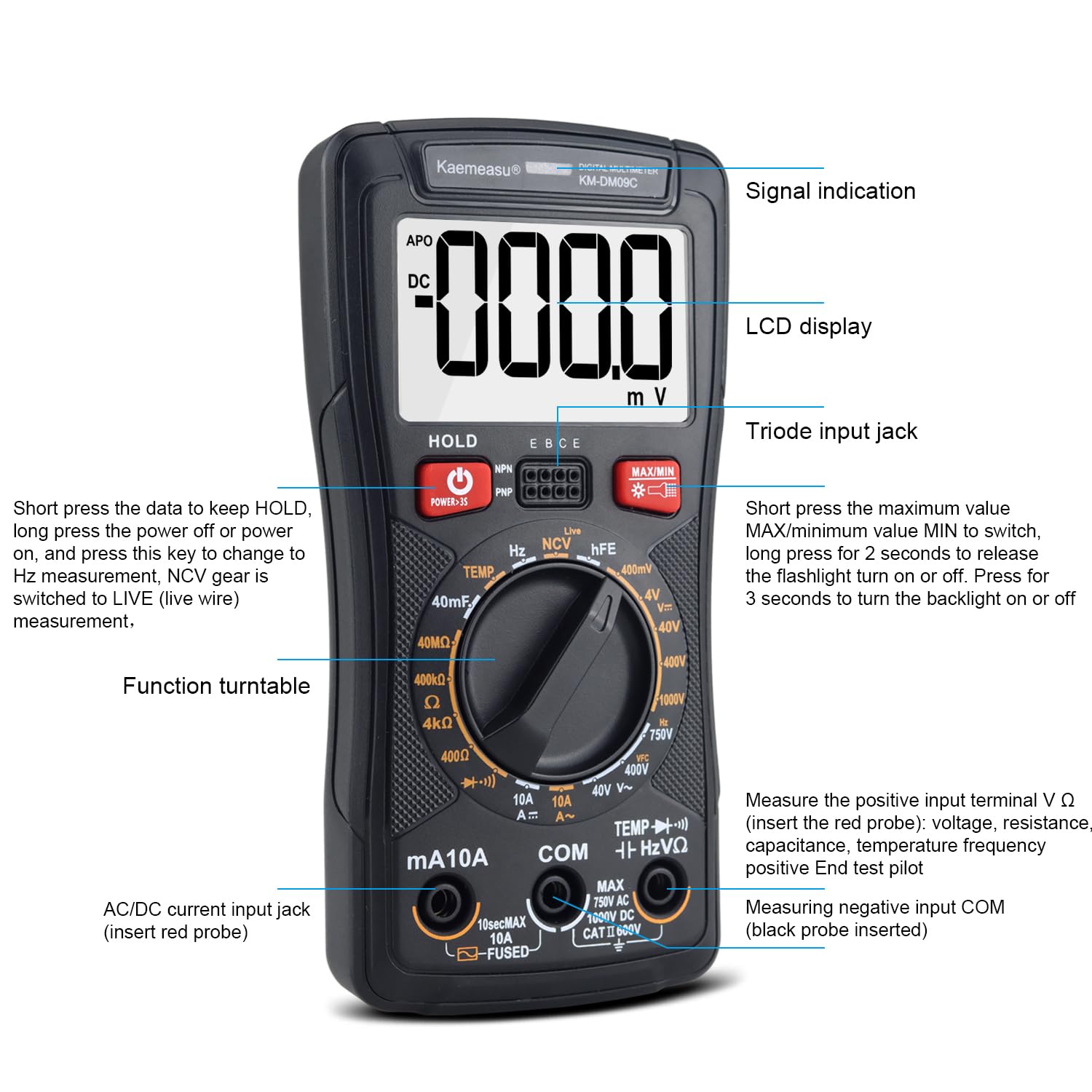 Mua DC/AC Professional Digital Multimeter Resistance Capacitance ...
