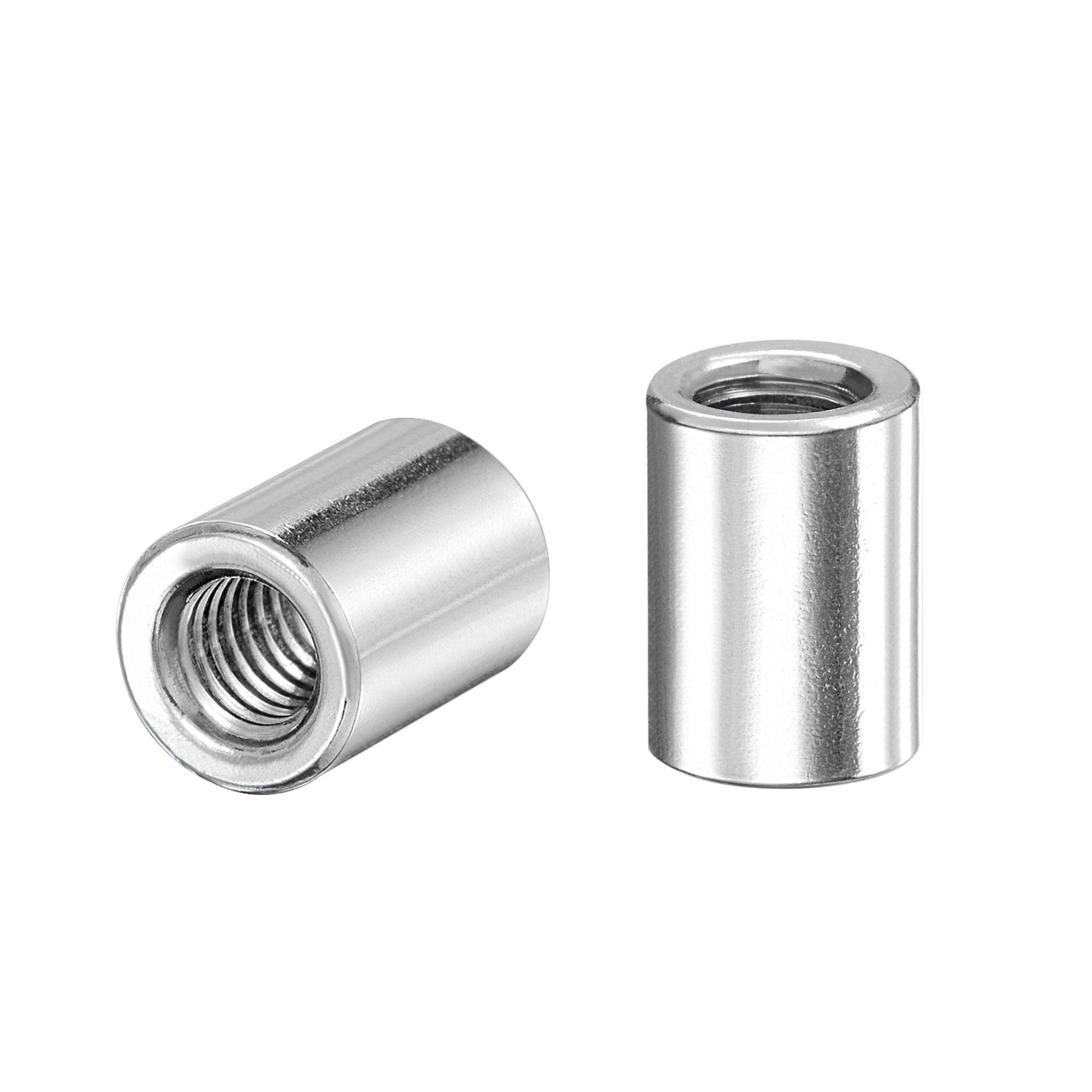 sourcing map Round Weld Nuts, M6 x 10mm x 13.5mm Weld On Bung Female Nut Threaded - 201 Stainless Steel Insert Weldable 10pcs