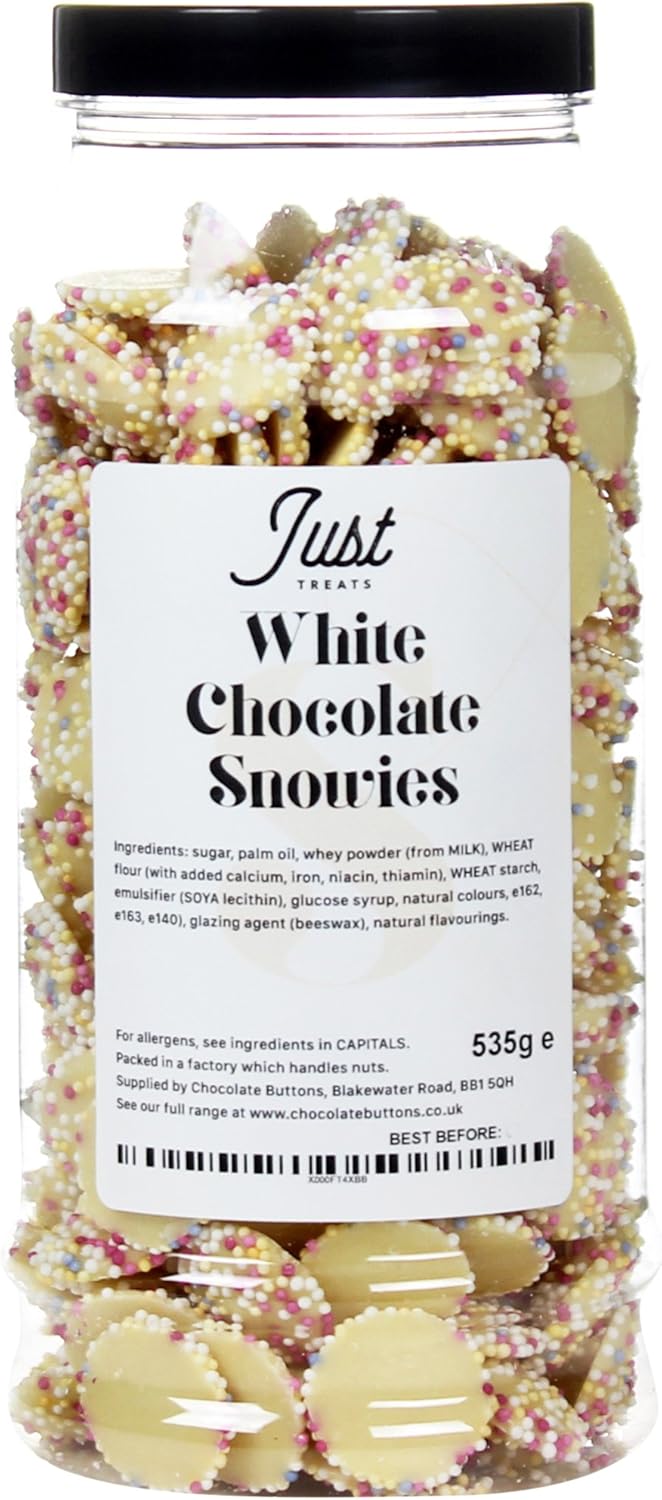 Traditional White Chocolate Snowies Gift Jar from the AZ Retro Sweet Shop Collection Amazon.co