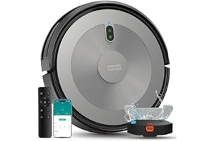 AZQQ Robot Vacuum Cleaner - 2-in-1 Robot Vacuum and Mop Combo, 2500Pa Suction, Smart Navigation, Alexa & Google Assistant Compatible, Auto Recharge, Anti-Fall, Pet Hair Removal, Z-Shape Cleaning Mode