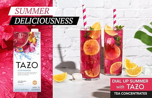 TAZO ICED PASSION HERBAL TEA CONCENTRATE, CAFFEINE-FREE, SERVED ICED, 32OZ