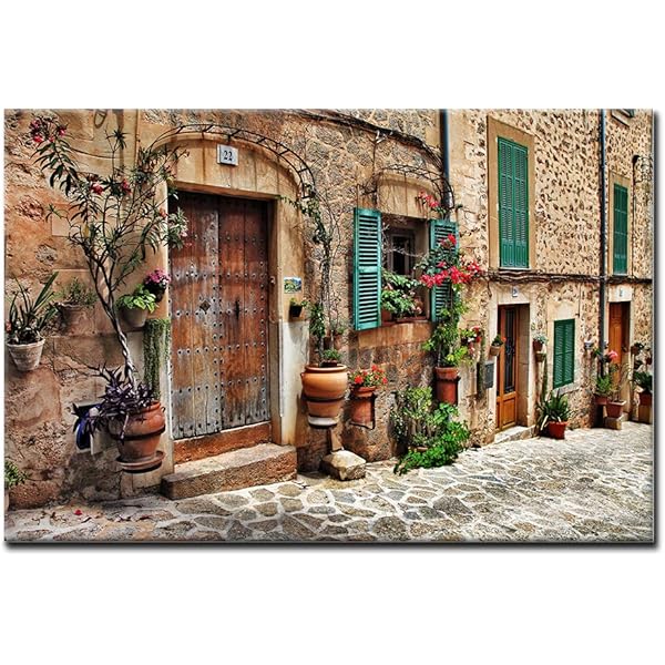 Tuscany Floral ゴブラン織　壁掛け　USA Amazon.com: Loccor Italy Tuscany Tapestry Italian Street