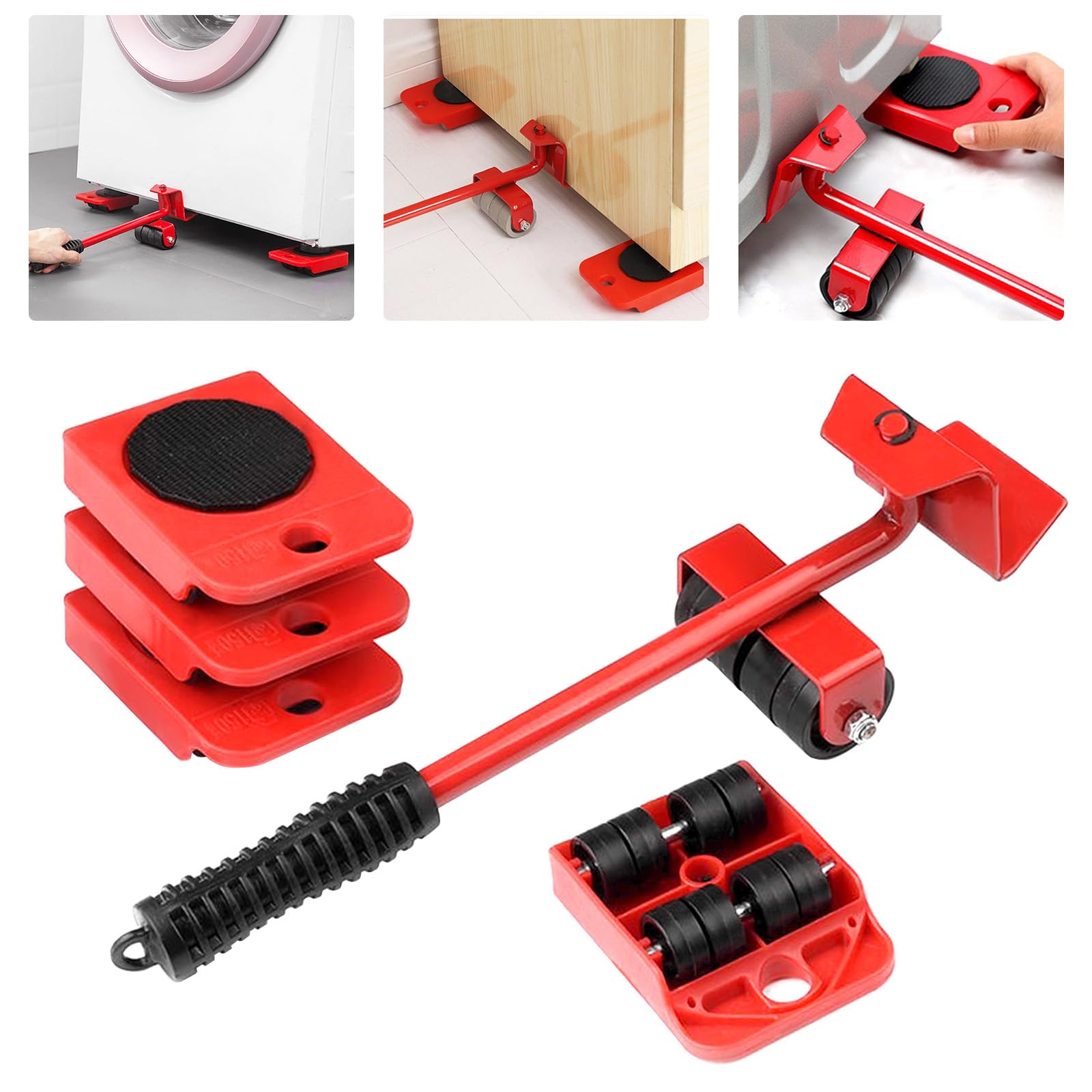 Furniture Appliance Sliders Movers Lifter Mover Dolly Rollers Tool Set Heavy Duty of 4 Wheel for Safe and Easy Moving