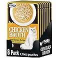 Inaba Chicken Broth, Shredded Chicken & Broth Side Dish/Topper for Cats with Vitamin E, 1.76 Ounce Pouch, 8 Pouches Total, Chicken Recipe