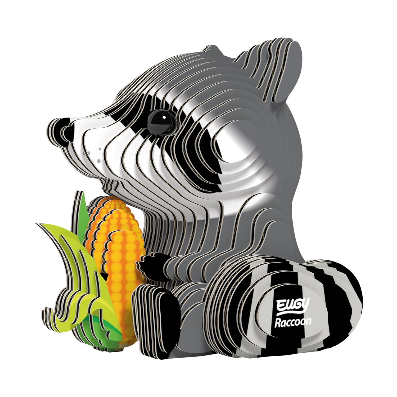 EUGY 650103 Raccoon, 3D Animal Puzzle for Children and Adults to Assemble, DIY Animal Figure, Craft Set from 6 Years