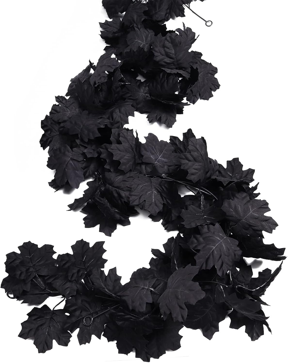 Wreaths, Garlands & Swags - RECUTMS Fall Maple Leaf Garland Hanging Black Fall Leaves Vine Artificial Autumn Garland Halloween Thanksgiving Decor for Home (Black)