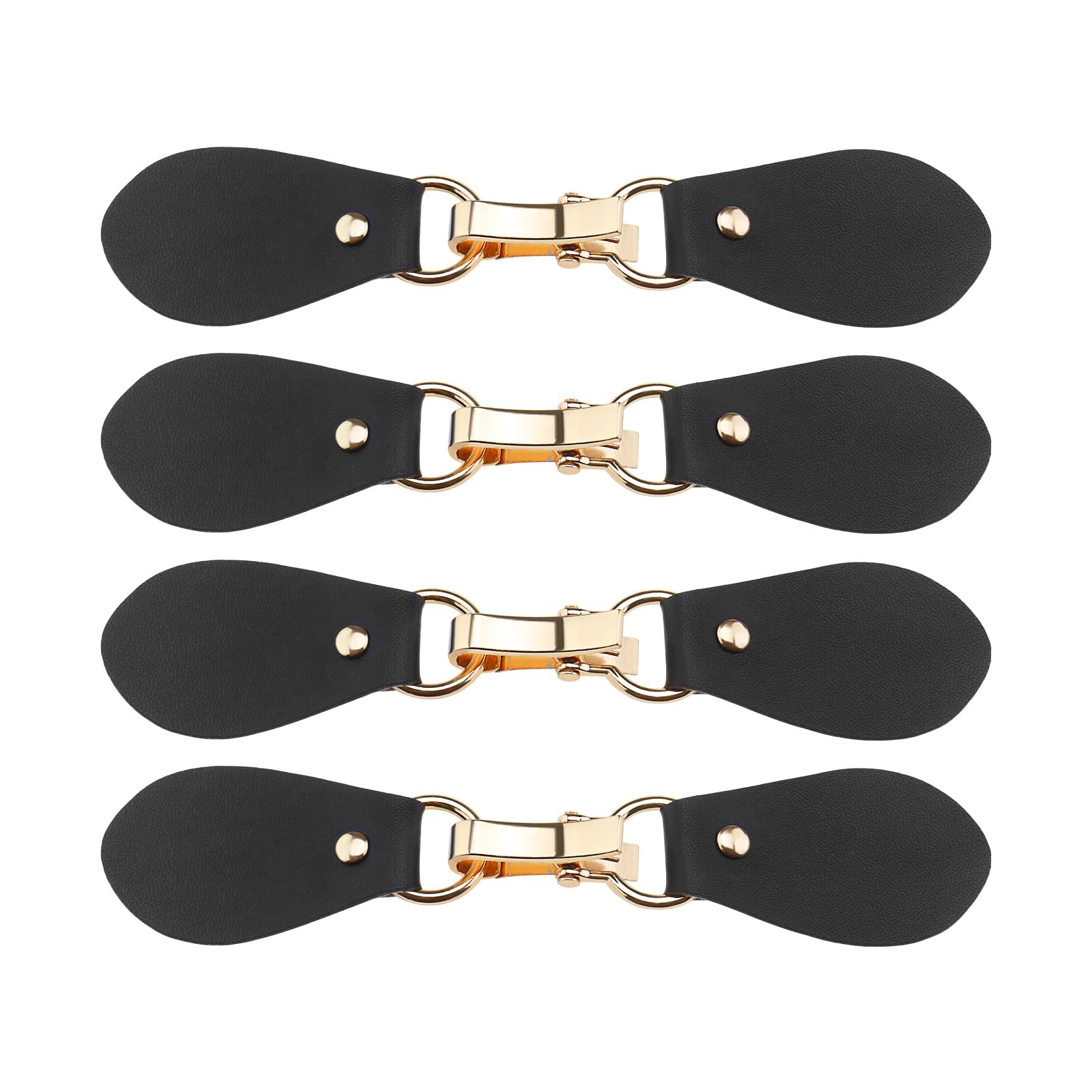 SG Store 4PCS Leather Toggle Buttons 15.5x3.2cm Sewing Closures Leather Sew-On Toggles Closures for Cardigan Coat Cardigan Sweaters Vintage Sweater Black