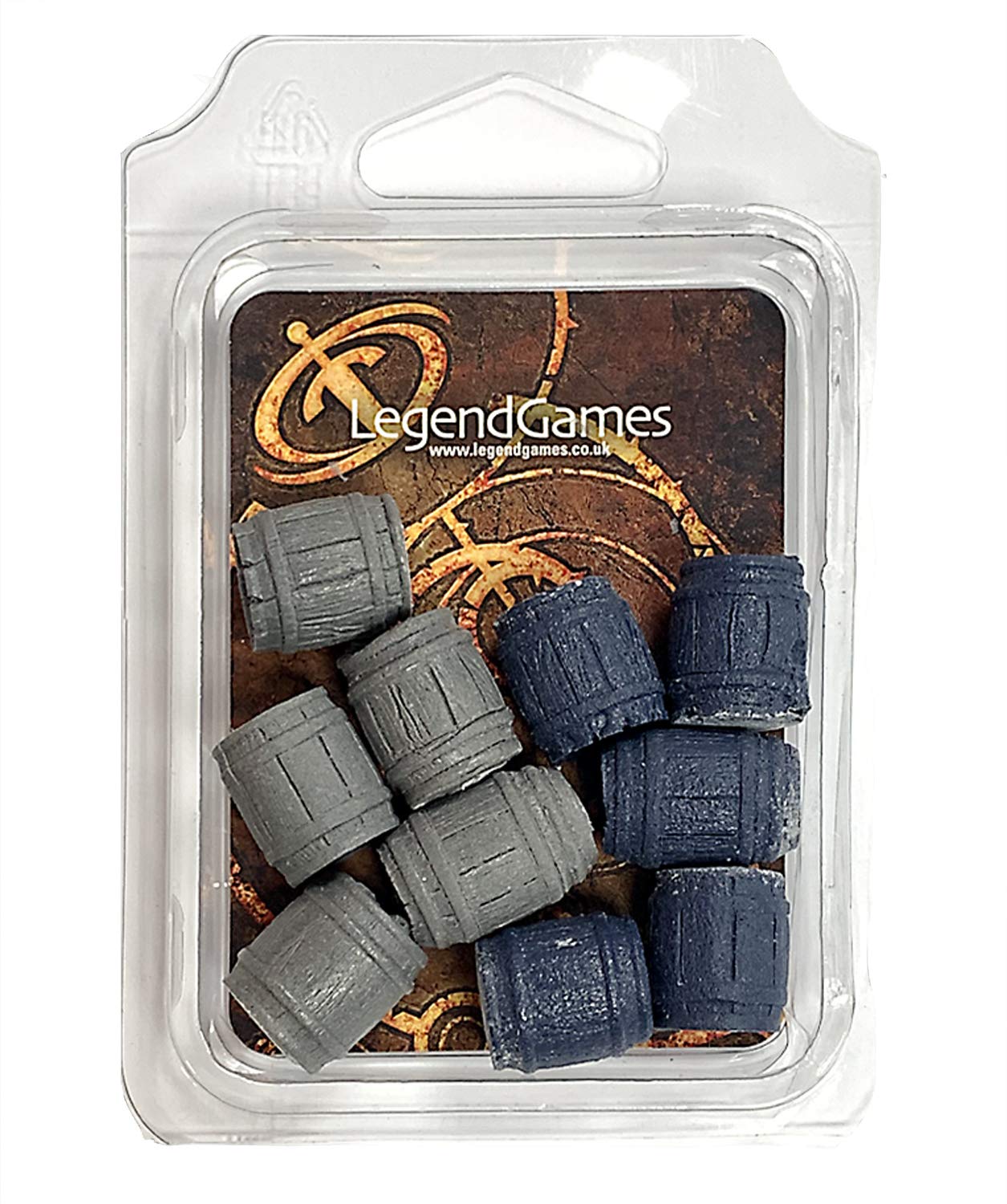 LegendGames 28mm scale Resin Barrel Set - Open Filled Barrels Set 6 - contains 10 barrels.