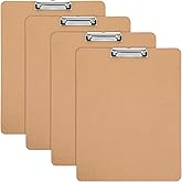11x17 Clipboard Vertical Extra Large Clipboard Hardboard Low Profile Clip 11 x 17 Clipping Board MDF Pack of 4