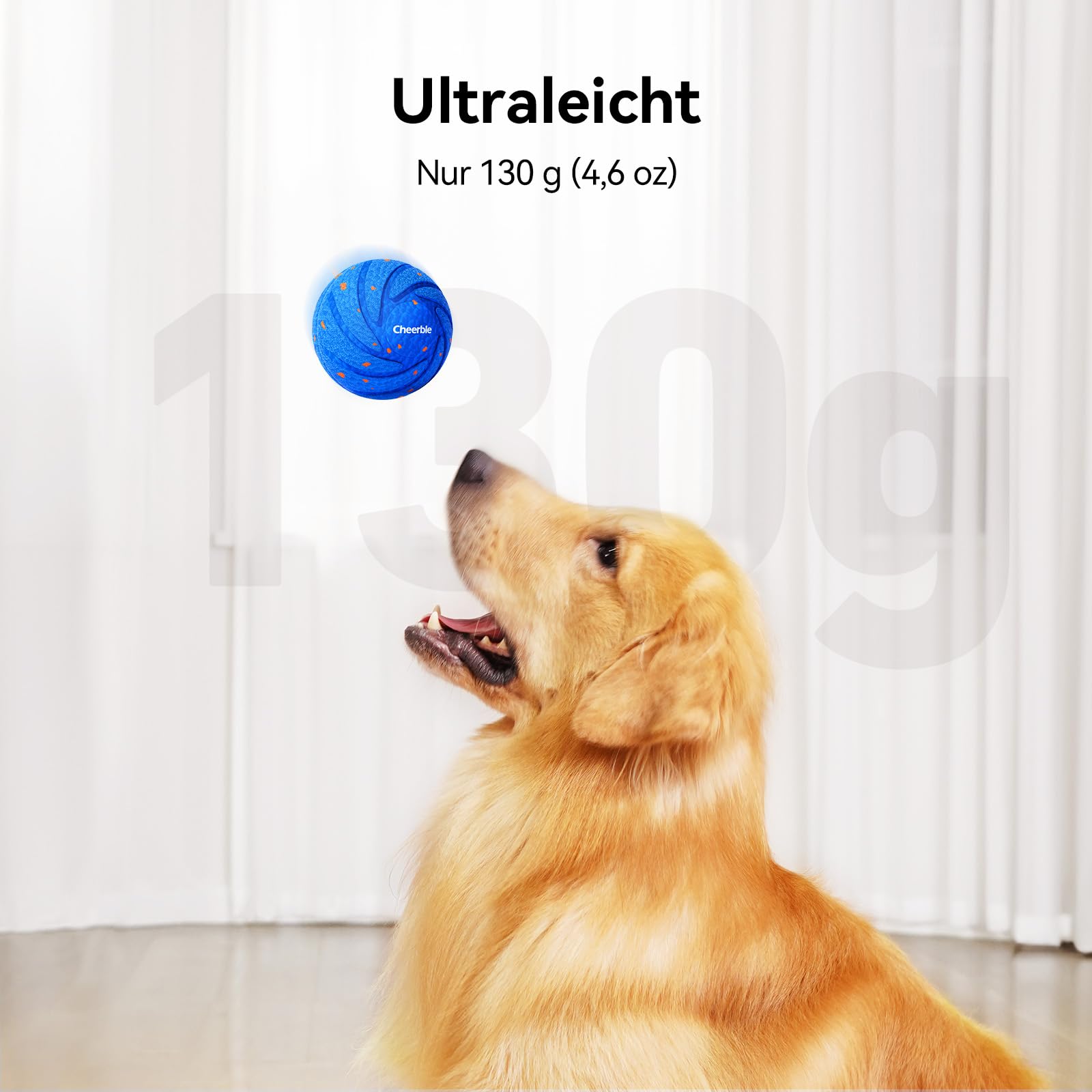 Cheerble Wicked Ball AIR - Interaktiver Hundeball mit 3 Spielmodi, Blau 8