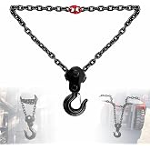 Forklift Lifting Hook, 6600 LBS, 360&deg; Swivel Forklift Attachment (31.5in) | Automatic leveling design, electro-coated rustproof finish. Heavy-duty G80 steel for warehouse &amp; construction use