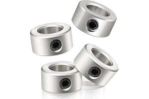 VICHSAMWY 5/16" Bore Shaft Collars, Solid Steel Style Zinc Plated Axle Shaft Set for Lawn Tractor,Garage Doors, Wheelbarrow, Rifle, Cart Cottar Pins (5/16" Bore, 4-Pack)