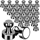 MIKEDE 30Pcs Fridge Magnets, Refrigerator Magnets Strong for Pictures, Neodymium Magnetic Push Pin Magnet Heavy Duty for Whiteboard, Office, Classroom, Locker, Whiteboard and Map Magnet