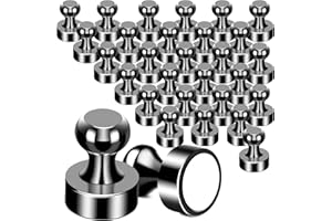 MIKEDE 30Pcs Fridge Magnets, Refrigerator Magnets Strong for Pictures, Neodymium Magnetic Push Pin Magnets Heavy Duty for Whiteboard, Office, Classroom, Locker, Whiteboard Magnets and Map Magnets