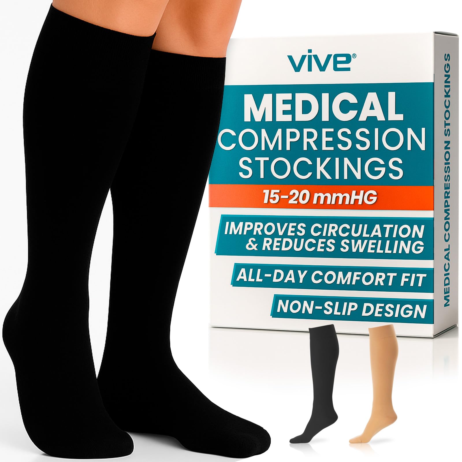 TruCompress Compression Stockings V2 (Black, X-Large)