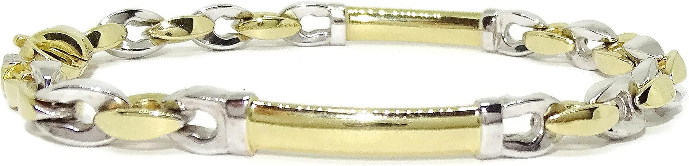 Bracelet 2 Anneaux Rigides 62mm - Plaqué Or 18 Carats Pour Femme - Neuf Avec étiquettes
