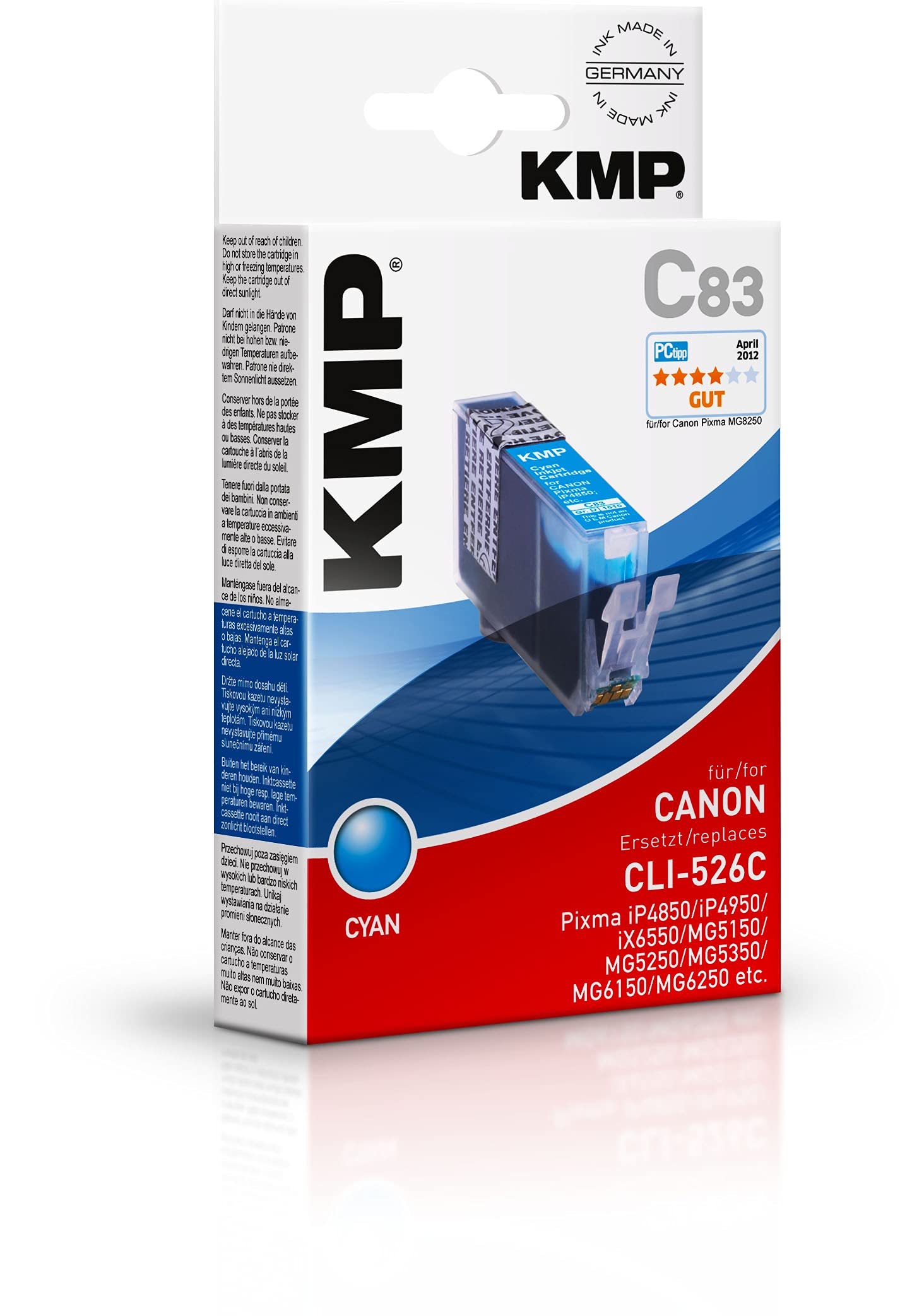 KMP C83 Ink Cartridge for Canon CLI-526C 9 ml Blue