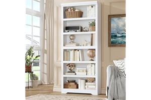 6 Tier Bookshelf, 75" Tall Modern Bookcase with Adjustable Shelves, Floor Standing Book Shelf with Sturdy Metal Frame, Storag
