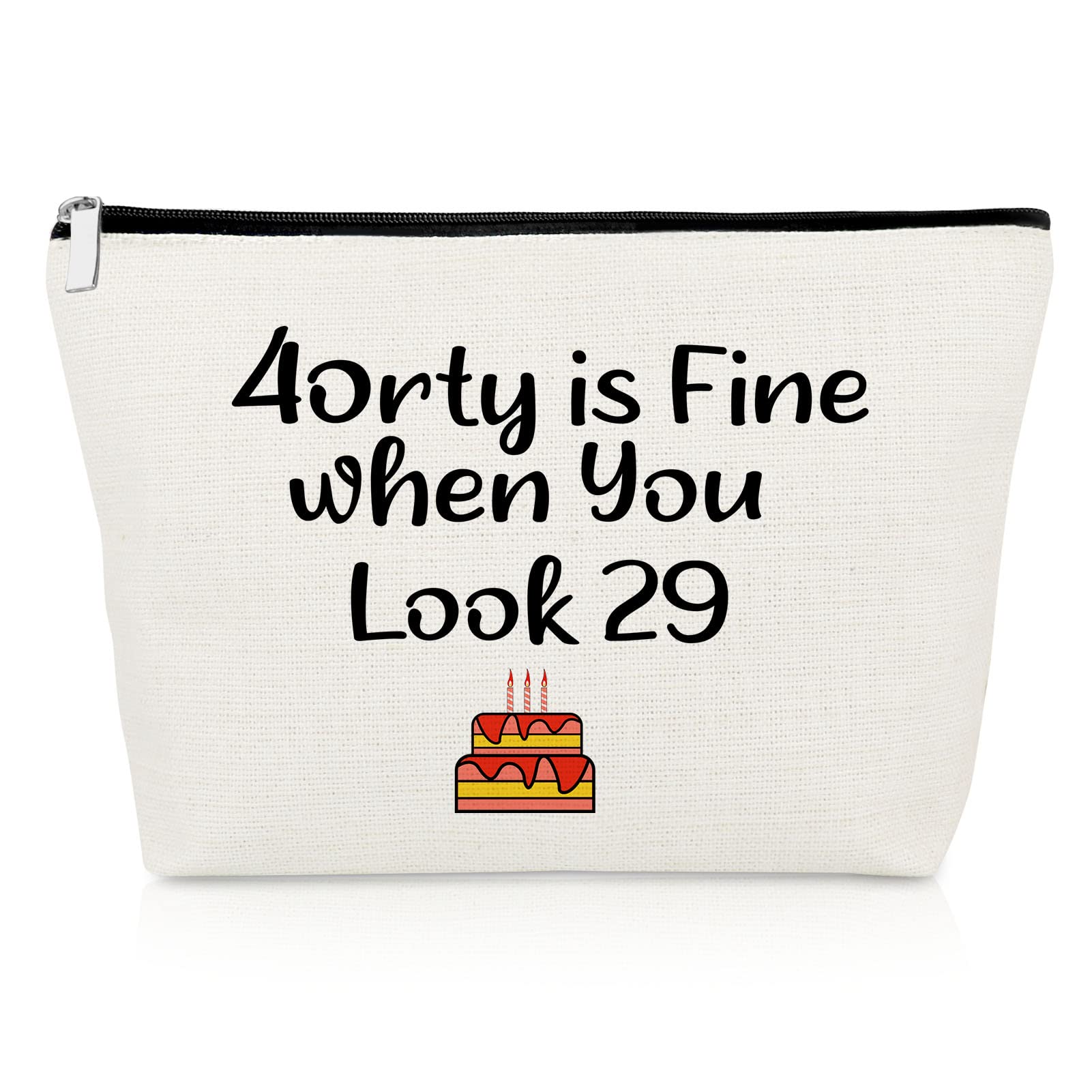 40th Birthday Gifts for Women Her Funny Makeup Bag 40 Years Old Birthday Gifts for Mom Wife Sister Best Friend Colleague Coworker Mum Cosmetic Bag 1985 Presents Forty Presents Travel Cosmetic Pouch