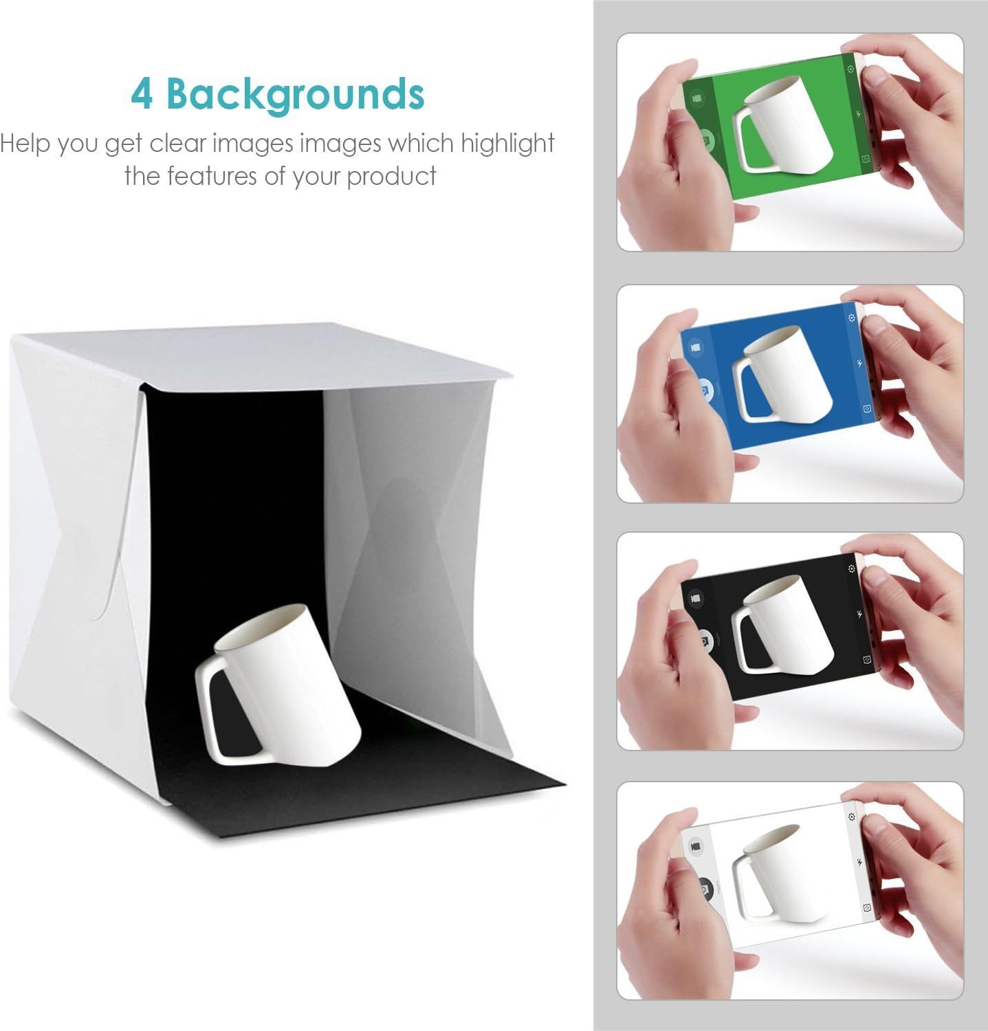Amzdeal - Kit para estudio de fotografía, con luz led, tienda ...
