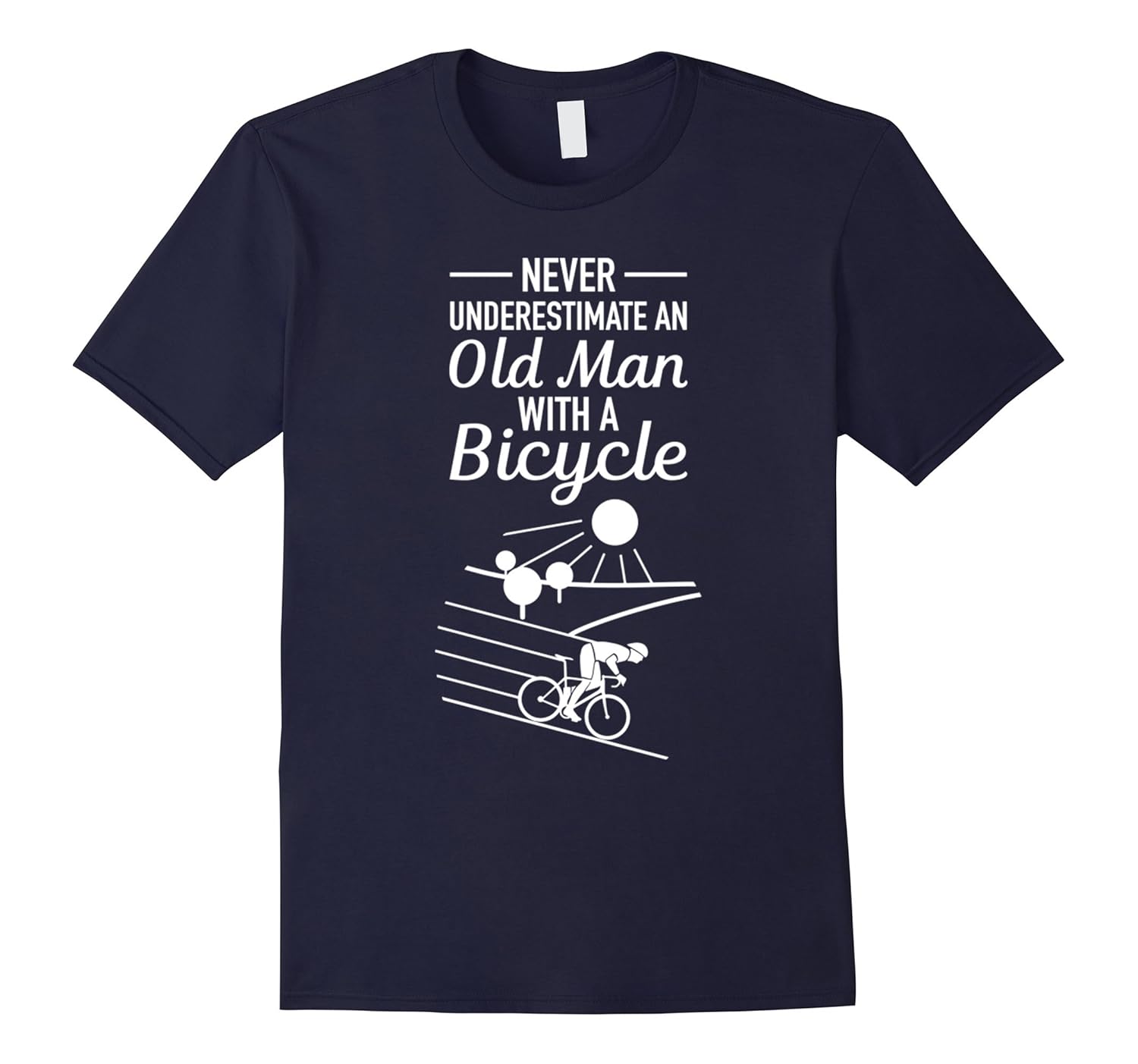 Funny Never Underestimate Old Man With Bicycle Gift T-shirts-ANZ