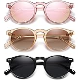 YMRFW Retro Small Round Polarized Sunglasses for Women Vintage Style Circle Sun Glasses UV Protection
