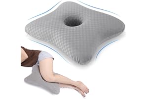 WUWUMILINE Leg & Knee Pillow for Side Sleepers - Memory Foam Pillow Between Legs for Side Sleeping, Leg Pillow for Back, Hip, Sciatica Pain Relief, Side Sleeper Wedge Pillow Between Legs (Light gray-no straps)