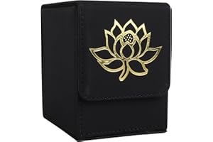 Zettokete Card Deck Box with 2 Dividers, MTG Commander Deck Box Holds 100+ Double-Sleeved Cards, Leather Magnetic Deck Case C