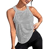 OYOANGLE Women's Camo Print Sleeveless Workout Shirts Exercise Running Tank Tops Active Gym Yoga Tank Top