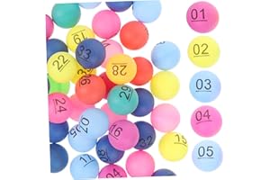 LIOOBO Balls Numbers 1-50 High Elasticity Pong Balls Plastic Raffle Drawing for Parties