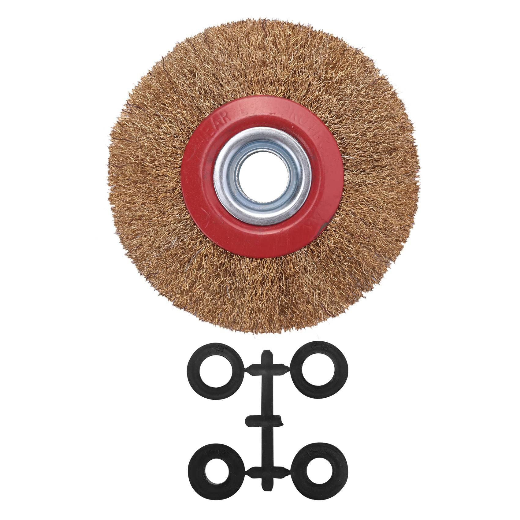 RESFNSE Wire Brush Wheel for Bench Grinder Polish + Reducers Adaptor Rings,5inch 125Mm