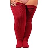 Neoviancia Plus Size Thigh High Socks for Thick Thighs Women- Thigh Highs Widened Extra Long Thick Knit Socks