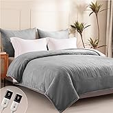 Templewet Heated Blanket King Size - Dual Controllers Electric Blanket King with 9 Heat Settings & 10 Hour Auto Off,Overheat Protection,Machine Washable 100"x90"(Dark Gray)