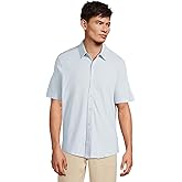 Johnston & Murphy Mens Short Sleeve J&m Flex Birdseye Button Front
