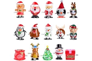 15 Pack Christmas Wind Up Toys, Christmas Stocking Stuffer Toys for Kids Party Favors, Clockwork Toy Assortment for Boys & Gi