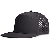 AOPREL Flat Brim Baseball Cap for Men Adjustable Water-Resistant Performance Hat with Breathable Laser Perforated