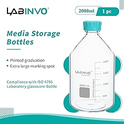 LABINVO Glass Round Media Bottles, Vol.2000ml