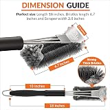 Grill Guard 18'' BBQ Grill Cleaning Brush & Scraper Stainless Steel view 3