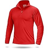 Boladeci Men's UPF 50+ Sun Shirts 1/4 Zip Long Sleeve SPF UV Protection Lightweight Quick Dry Quarter Zip Golf Shirts