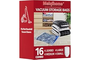 16 Pack Vacuum Storage Bags with Electric Air Pump,4 jumbo, 4 large, 4 midium, 4 small bags, Airtight Compression Bags for Cl