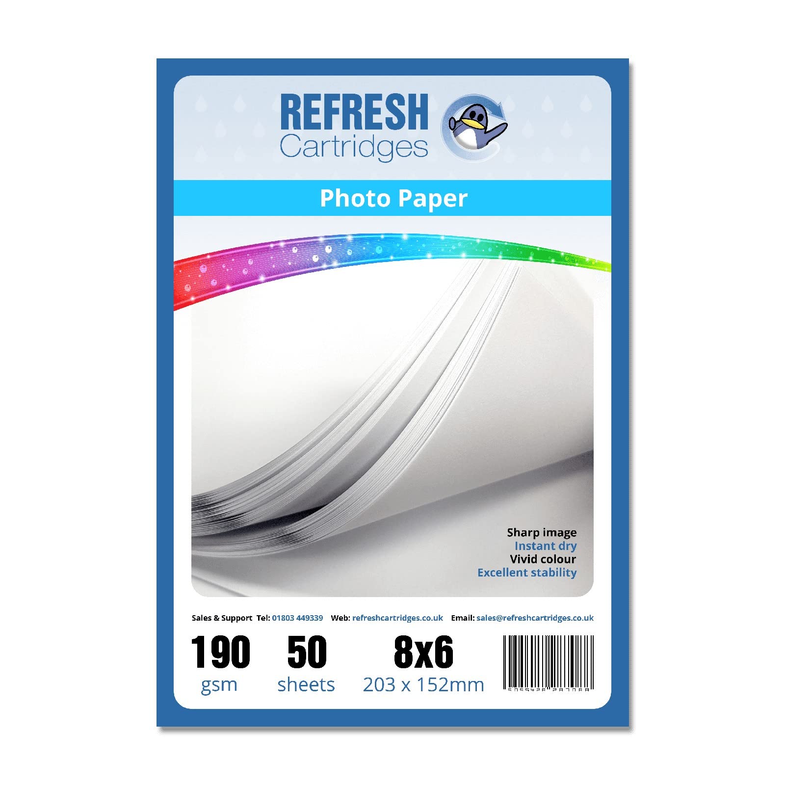 Refresh Cartridges Matte Coated 8x6" Professional Inkjet Photo Paper 190gsm - 50 Sheets