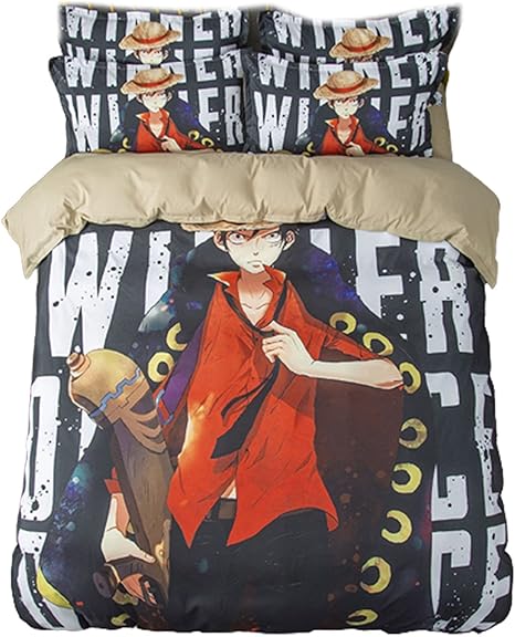 Amazon アニメワンピース4ピーススーツ 漫画アニメベッドシーツキルトカバー 1 8mベッドシーツキルトカバーダブルベッド用品 Color C Size 160 210cm 寝具カバーセット オンライン通販
