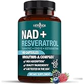 NEW AGE NAD+ Supplement Complex – NAD+ 300 mg with Astaxanthin, Urolithin A, Resveratrol, CoQ10 & Antioxidant Blend – Cellular Energy, Mitochondrial Support or Women & Men – Vegan, Non-GMO- 60 Count